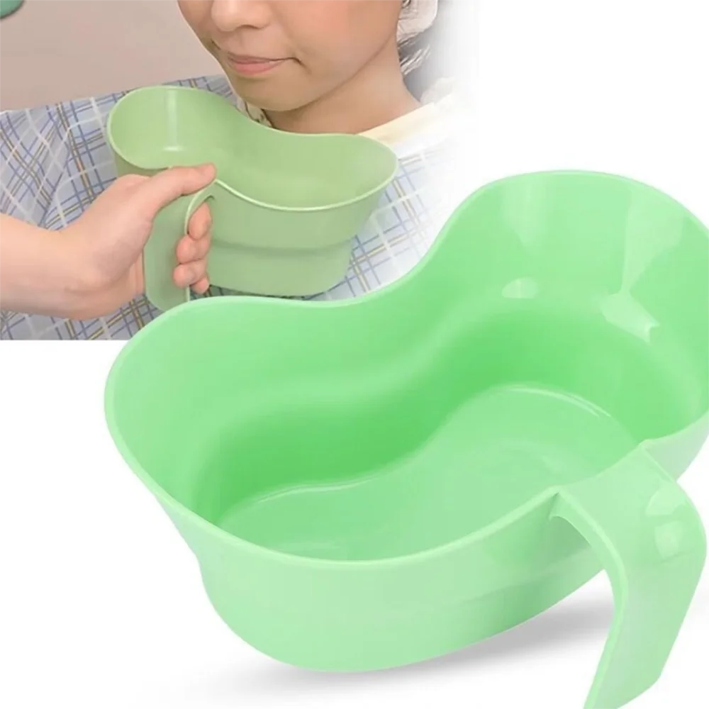 Useful Plastic Vomit With Handle Easy To Clean Mouthwash Cup Leak-Proof Emesis Basin Patient Care_voghion.com