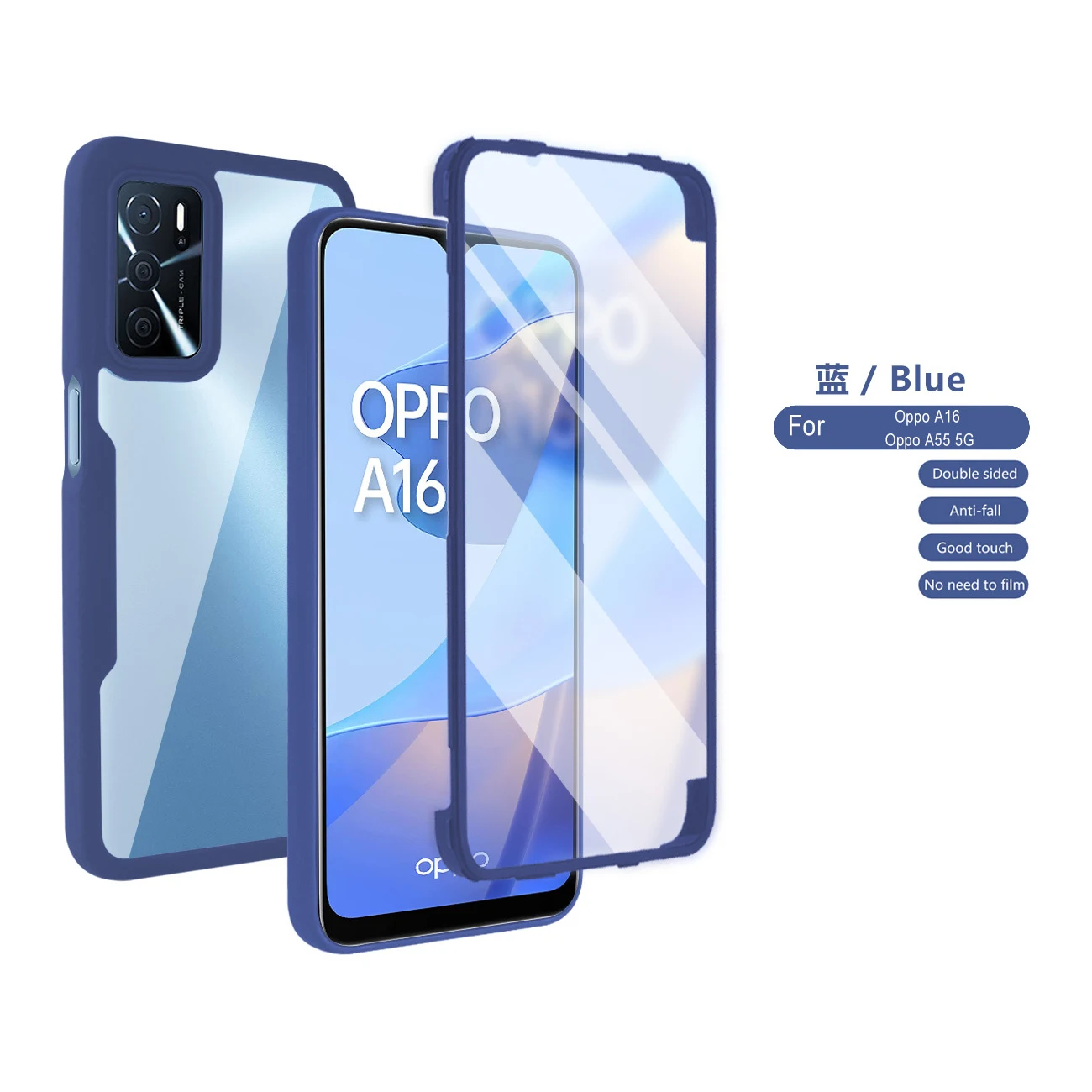 360 Full Body Shockproof Phone Cover with Double Sided PET Glass