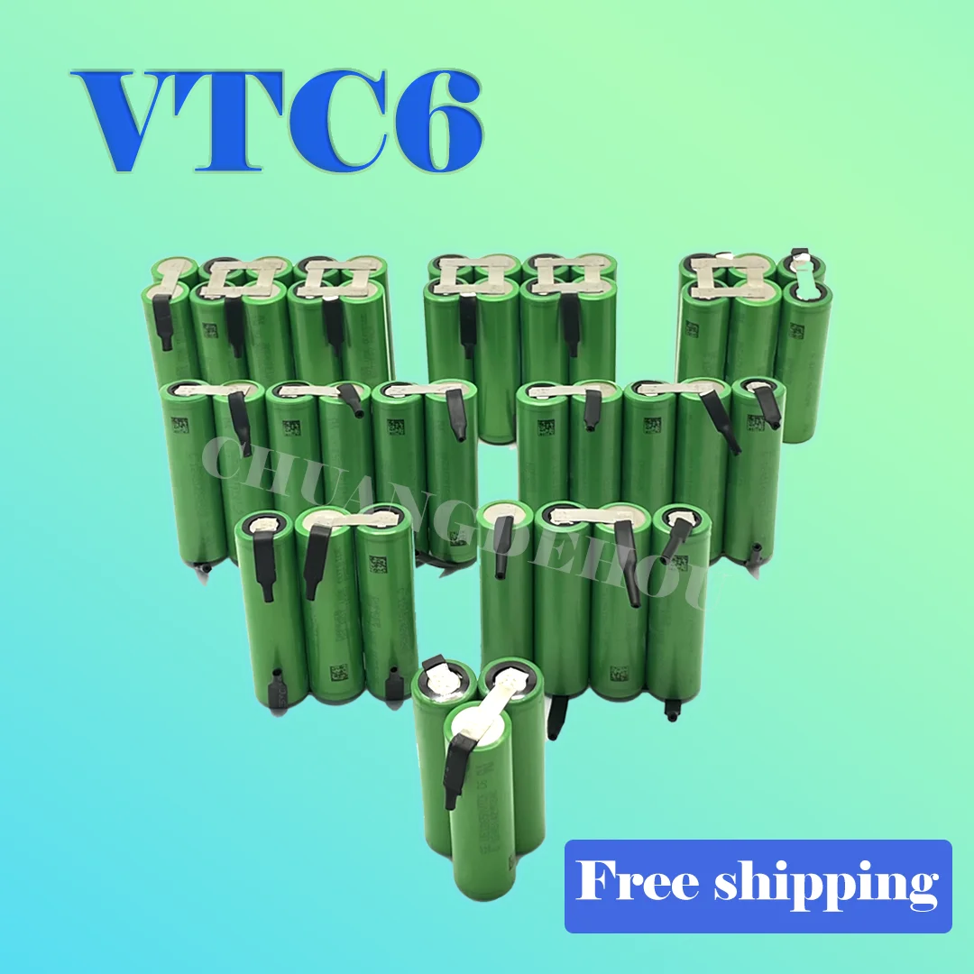 

12V US18650 VTC6 battery 3000mAh 30amps for 12.6v screwdriver battery weld soldering strip 3S1P 12.6v battery pack (customize)