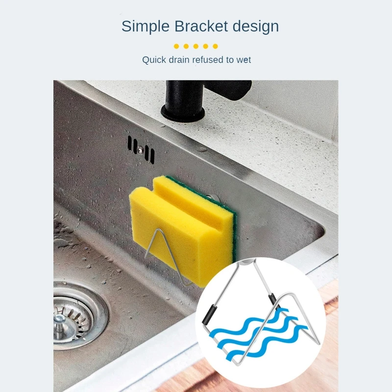 Magnetic Drain Rack  Kitchen Sponge Holder for Sink   Detachable Cleaning Cloth Shelf Dish Drainer  Accesso