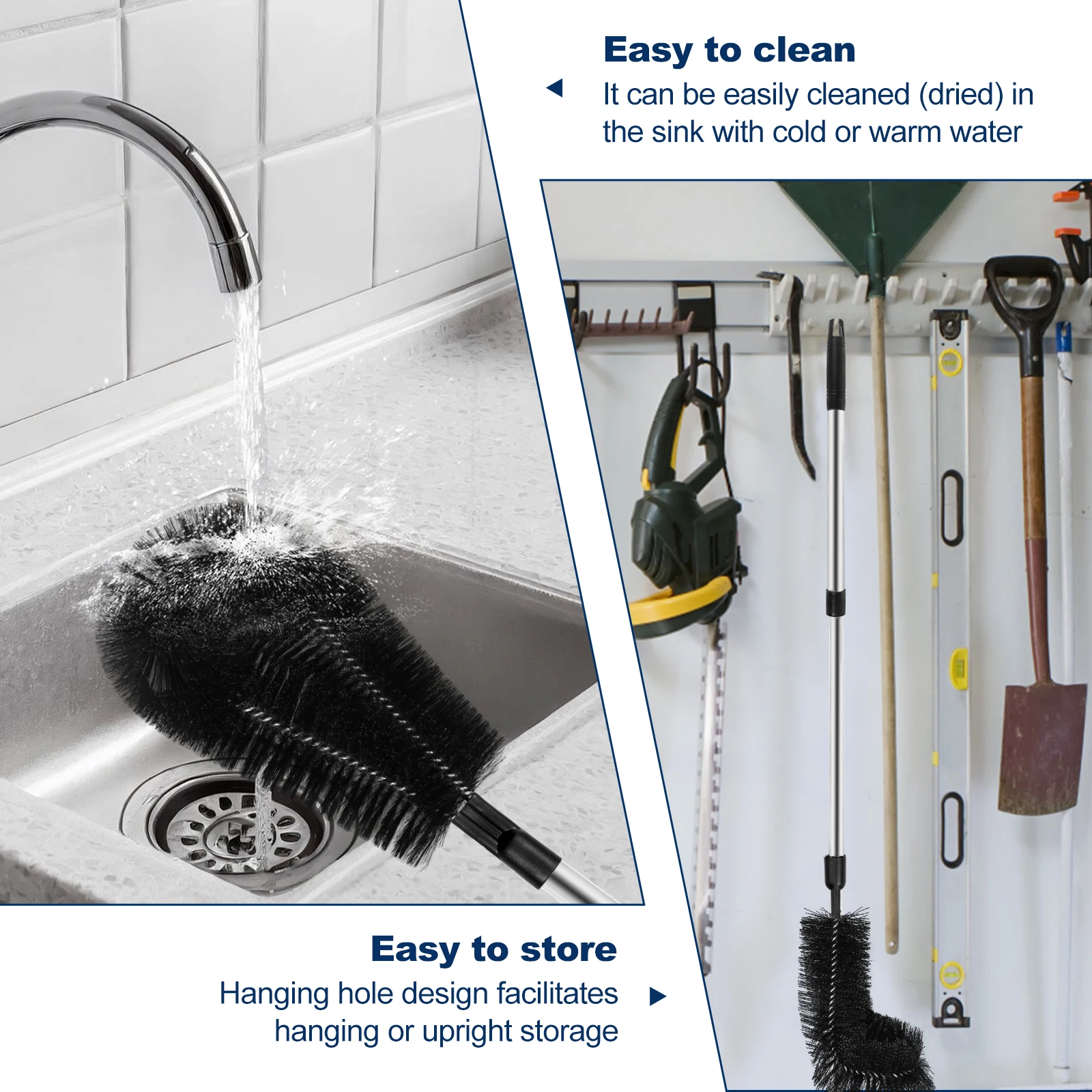 Gutter Cleaning Brush Adjustable Length 3.6/2.9m Roofing Gutter Cleaning Tool For Removing Leaves Debris Sundries