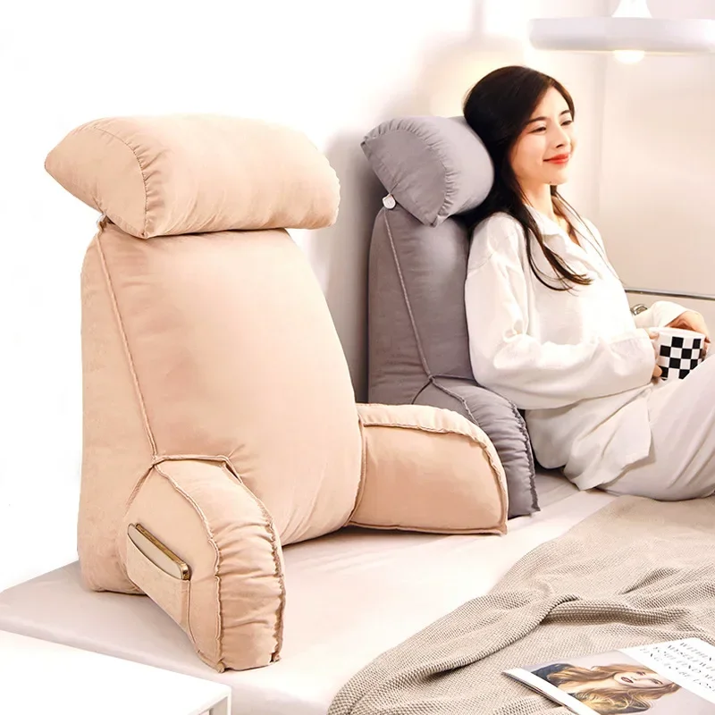 Large backrest reading pillow with arm and neck pillow filled with pearl cotton for comfortable and full support. 2