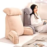 Large backrest reading pillow with arm and neck pillow filled with pearl cotton for comfortable and full support. 2