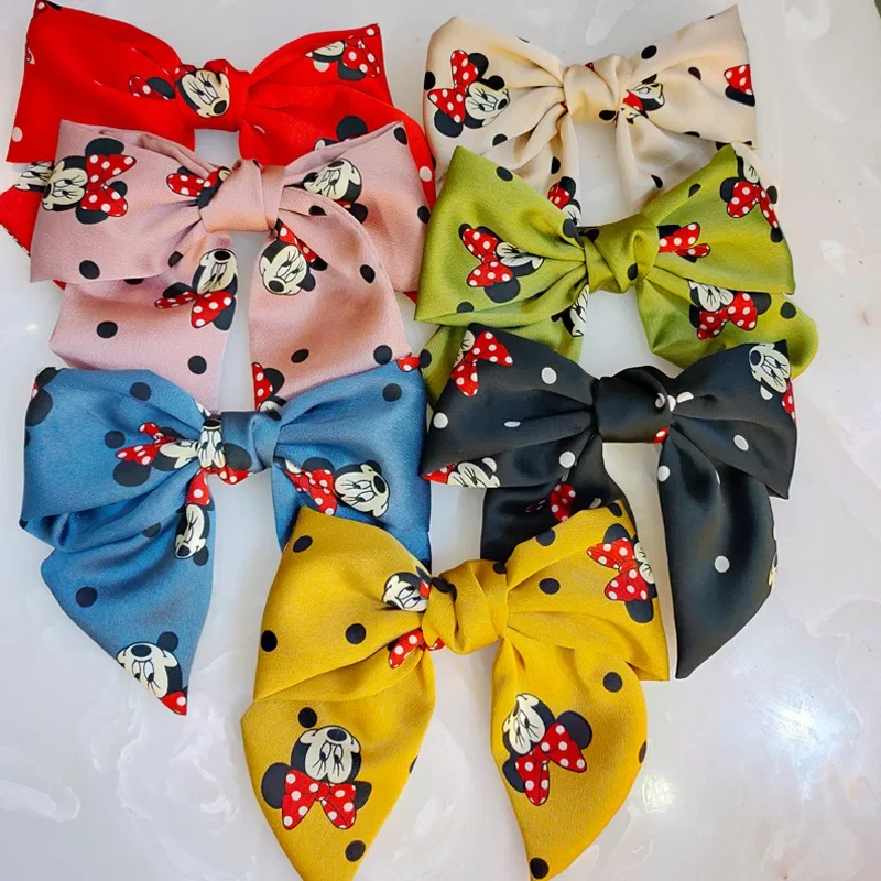 Wide-Brimmed Mickey Bow Hairpin All-match Minnie Handmade Fabric Spring Clip Cute Hair Accessories hair accessories