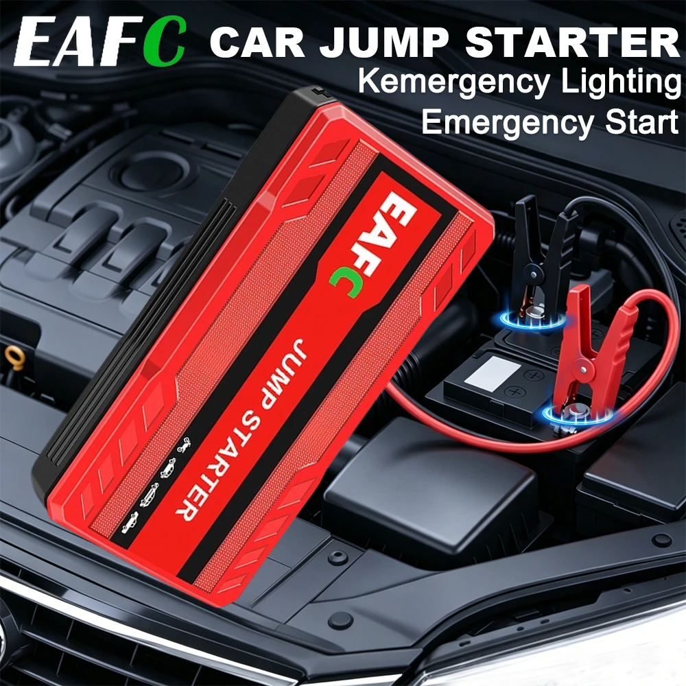 EAFC 12V Car Jump Starter 600A Portable Power Bank Auto Battery Booster Emergency Starting Device with LED Light