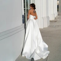 Strapless Ivory Wedding Dresses for Women Sleeveless Bridal Gowns Side Slit Bridal Gowns with Pleat 2024 Summer Vestido De Novia 2