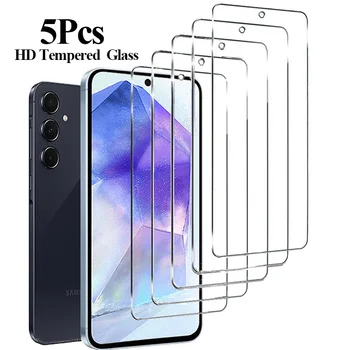 5PCS HD Screen Protector for Samsung S23 A55 A35 A54 S25 Tempered Glass for Samsung 1