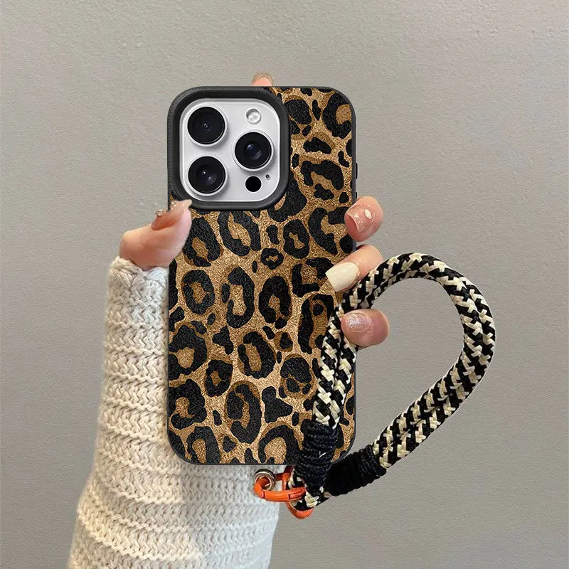 Floral Leopard Print Silicone PU Phone Case Cover