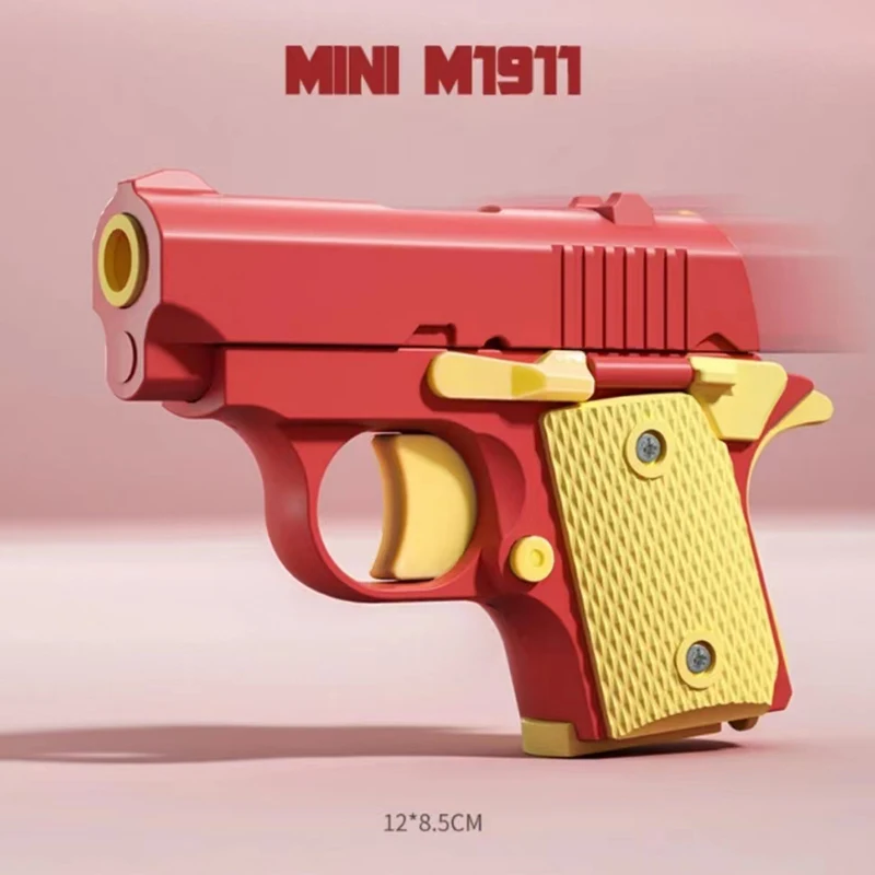 3D Printed Model Gravity Straight Jump Mini Toy Carrot Gun Non-firing Bullet Radish Toy Gun Kid Stress Relief Christmas Gift
