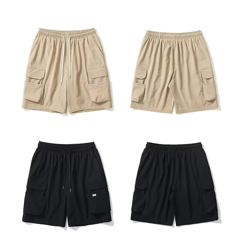 Overalls short men's summer style baggy straight cropped pants 5