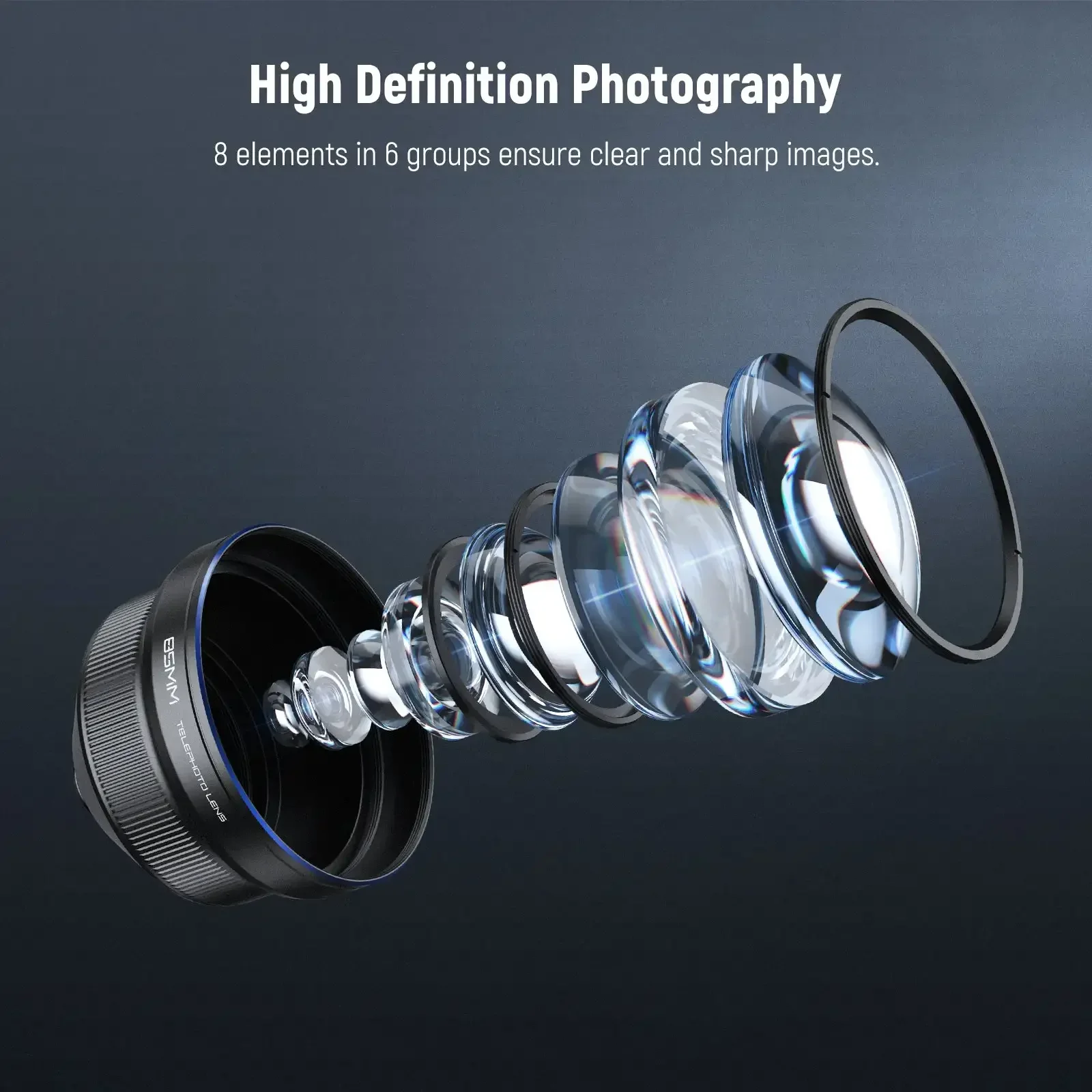 NEEWER LS-59 HD 85MM Telephoto Phone Lens 17mm Backplate 2.5X Magnification for SmallRig NEEWER iPhone Samsung Phone