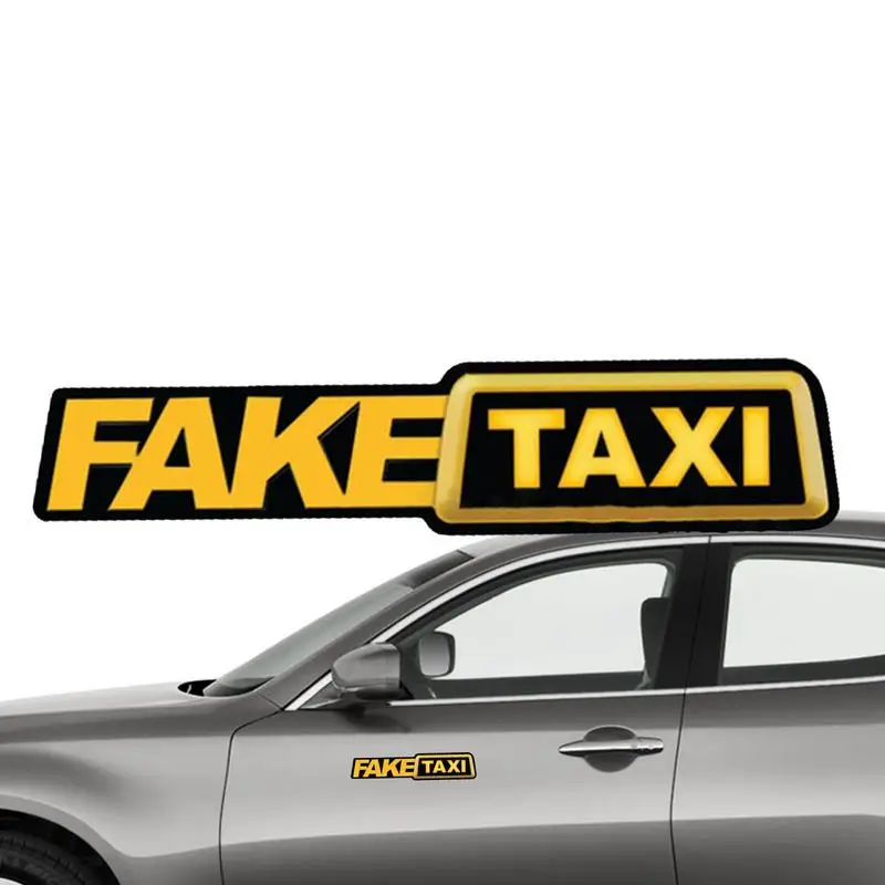 Falso Taxi Car Sticker Auto Falso Taxi Logo Sticker Facile Da Pulire E Applicare Decalcomania Decorativa Per Veicoli Moto Pareti