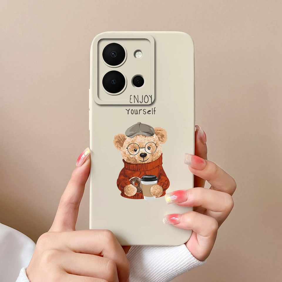 Love Heart Cute Bear Liquid Shockproof Luxury Soft Case – Durable High-Quality Shell