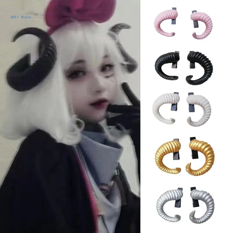 Halloween Costume Headpiece with Unique Sheep Horns 2pcs Fashionable Headdress for Party and Photography cosplay accessories,cosplay headpiece,halloween headband