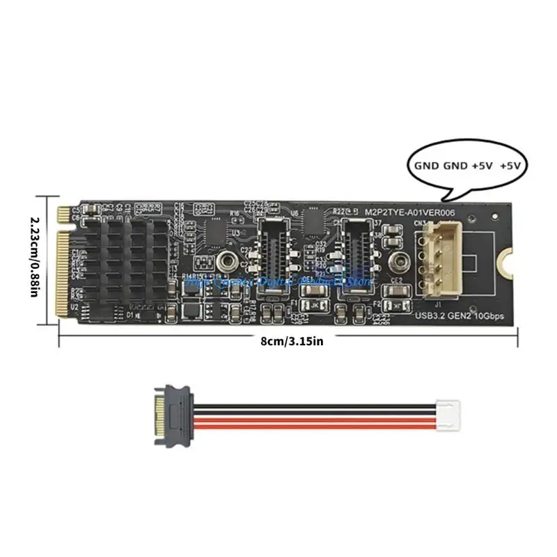 U2JE PCIe 키 M-2개의 콘센트 유형 E 확장 모듈 USB 3 버전 2 및 스토리지 링크용 10Gbps 데이터 속도