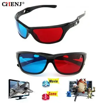Cornice nera occhiali universali in plastica 3D/Oculos/rosso blu ciano 3D anaglifi in vetro 3D Movie Game DVD Vision/cinema
