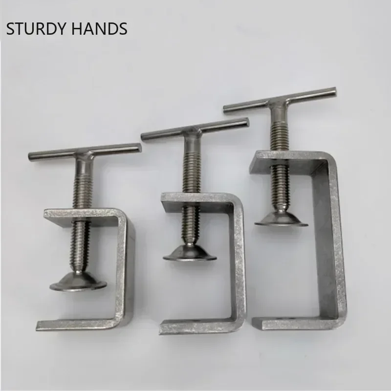 Heavy Duty Desktop C-Type Clamp Adjustable Desk Fixed Holder Clip Multi-function Stainless Steel Fasteners Clamp Hardware Tools