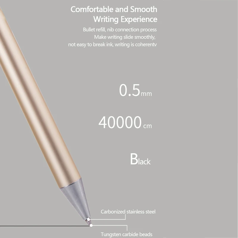 Deli Metal Sign Pen Gel Ink Pen 9.5mm Signing Stylo PREMEC Smooth Refill MiKuni Japan Ink Caneta OEM Black Blue Ink 3