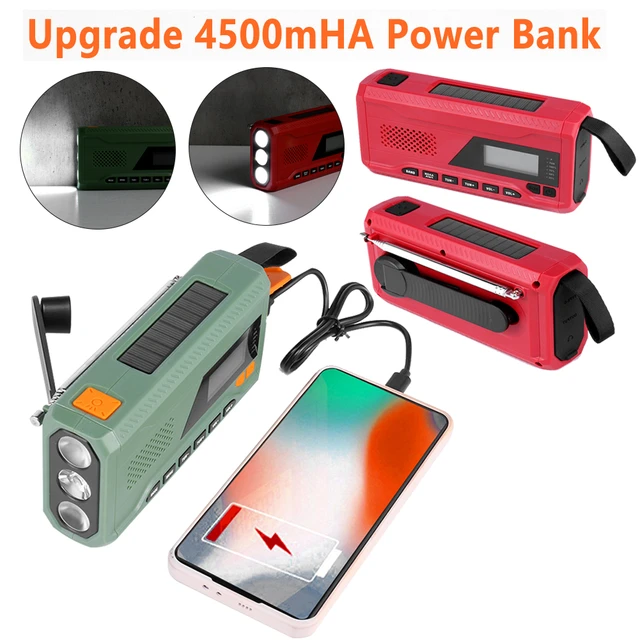 Radio Météo D'urgence, Batterie Externe D'urgence, Chargeur Usb, Alarme  Sos, Écran Lcd 1.7 Pouces, Lampe De Poche Compatible Bluetooth Dab - Radio  - AliExpress