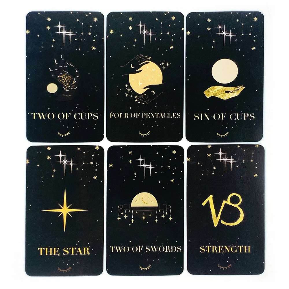 타로 카드 세트 별이 빛나는 꿈 천상의 점성술 마녀 카드 게임, 점술, 명상 및 파티 게임 및 선물 제공에 적합