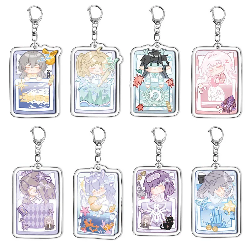 

Adorkable Honkai: Star Rail Sleeping Position Figures Keychain Anime Game Figures Herta Bailu Yanqing Key Chain Cute Collection