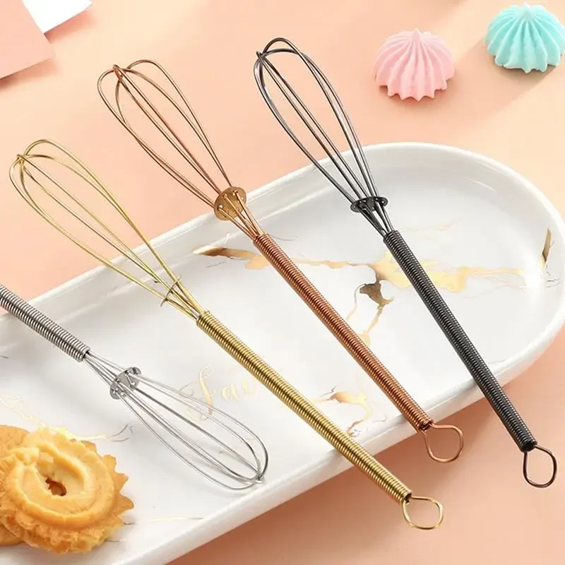 1pc Kitchen Egg Whisk Stainless Steel Manual Mini Egg Beater Baking Whisk for Blending Tools Accessories Baking Tool