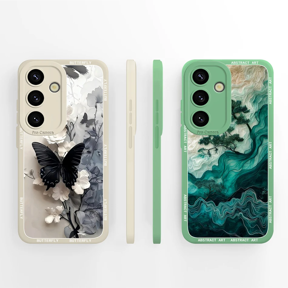 Für Samsung Galaxy S25 FE Ultra Plus Hülle, trendige weiche flüssige Silikon-Handyhülle für Samsung S 25-Kante, stoßfeste Rückseite