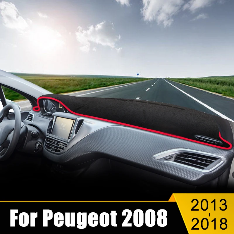 

Car Dashboard Covers Avoid Light Pad Sun Shade Anti-UV Carpets Non-Slip Case Mats For Peugeot 2008 2013 2014 2015 2016 2017 2018