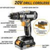 Toolbox, Cordless Drill Tool Kit Set, 20V Power Drill Toolboxes with Battery Electric Drill Driver, Toolbox 3