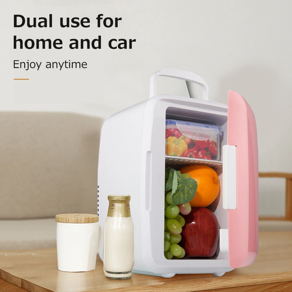Honsin Mini 4L Fridge Makeup Refrigerators Dual-Use for Home Room Car 