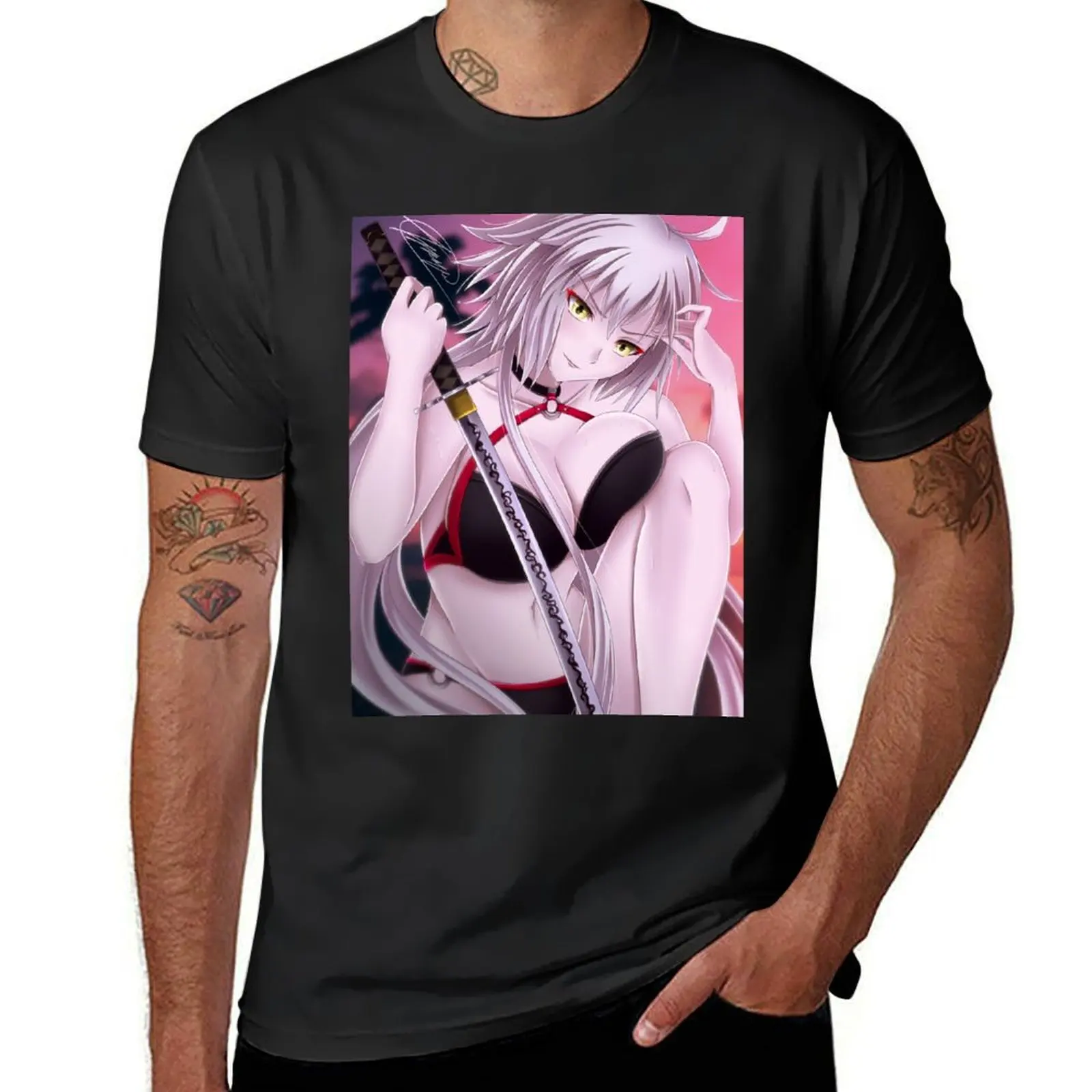 

Fate/Grand Order Jeanne Alter Summer T-shirt anime clothes tops sports fans blacks mens t shirt