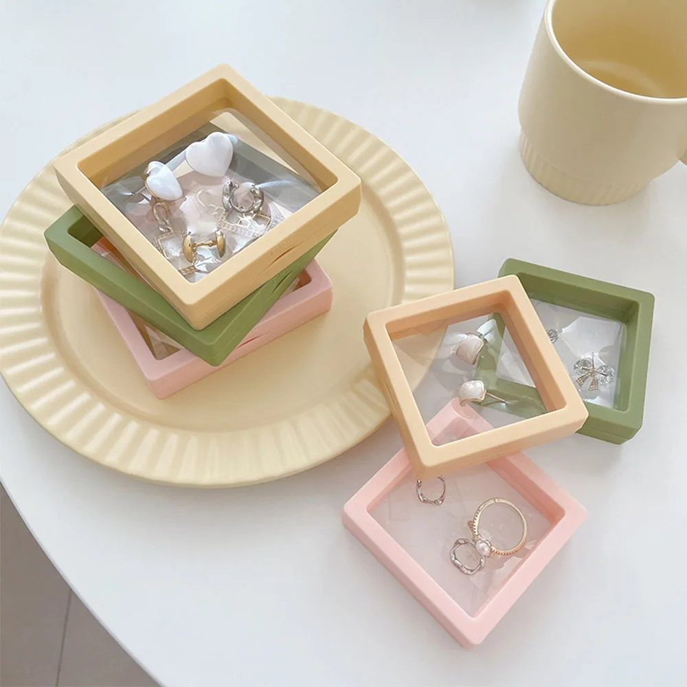 10 PCS Colorful Jewelry Travel PE Film Storage Box Suspension Transparent Display Rings Necklace Bracelet Coin Organizer 3D Bag