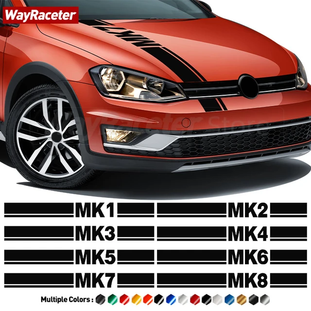 Capot autocollant Rocker panneau vinyle autocollant rayures Volkswagen Golf  Mk7R Gti