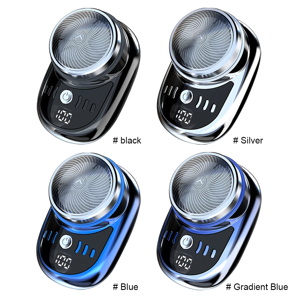 Men Mini Electric Travel Shaver Face Beard Trimmer USB Charging with Digital Display Pocket Knive Face Beard Car Razor