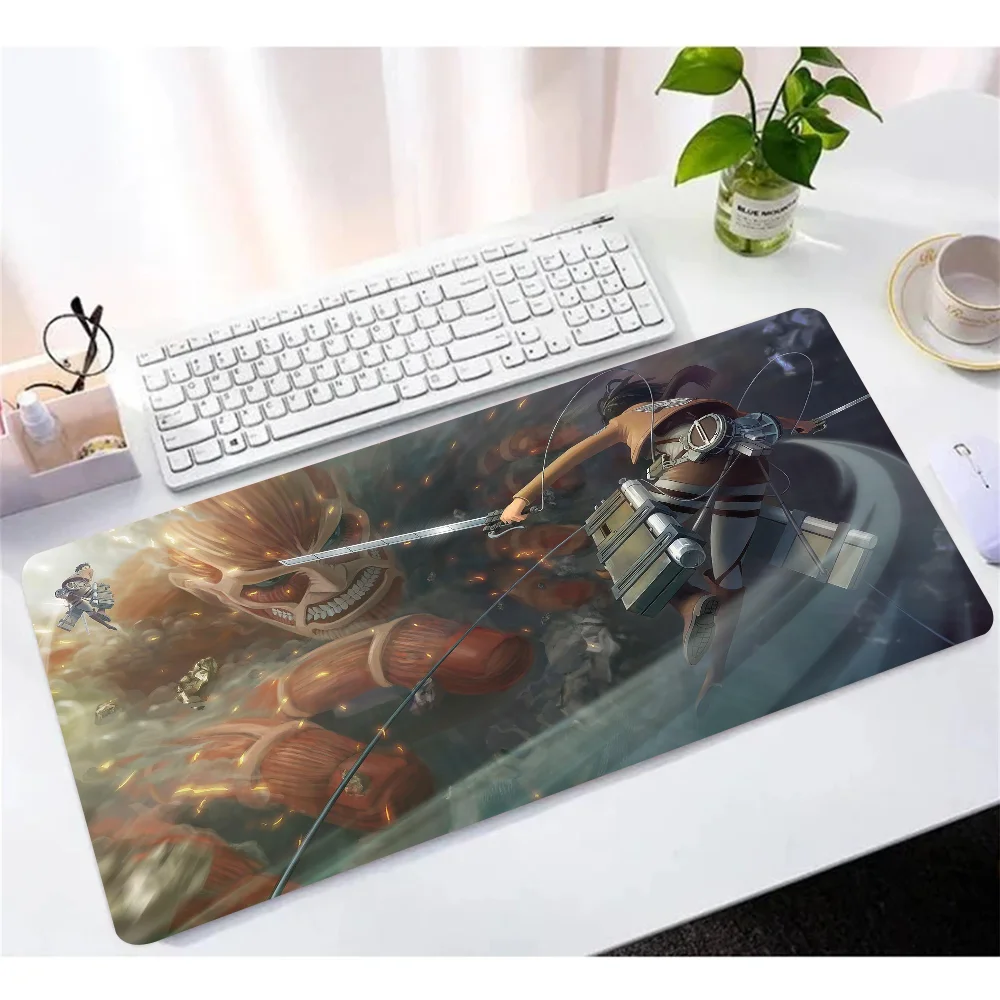 

Anime Mousepad Attack on Titan XL Mouse Pads Gamer Cabinet Carpet Stitched Edge Computer Rubber Keyboard Mat Non-slip Deskmats