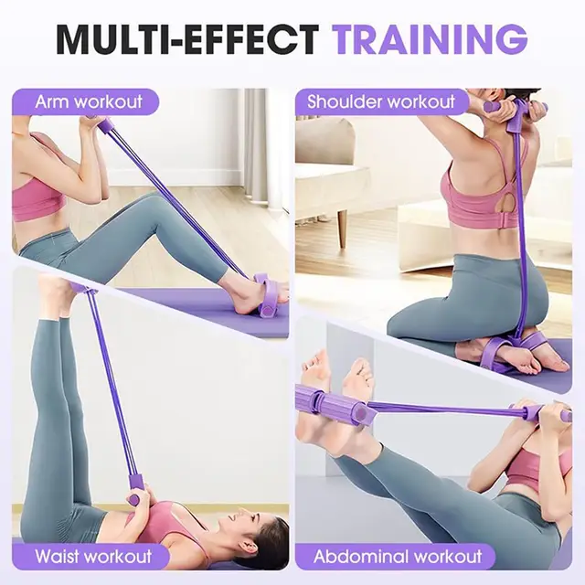 6-Tube Resistance Band Multi Function Tension Rope Fitness Bands 6-Tube Elastic Yoga Pedal Puller For Sports Exercises At Gym 3