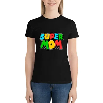 Super Mom Cute Printed Clothes Anime Clothing Cute Clothing Rock T-Shirt Women's Loose Casual Top 1