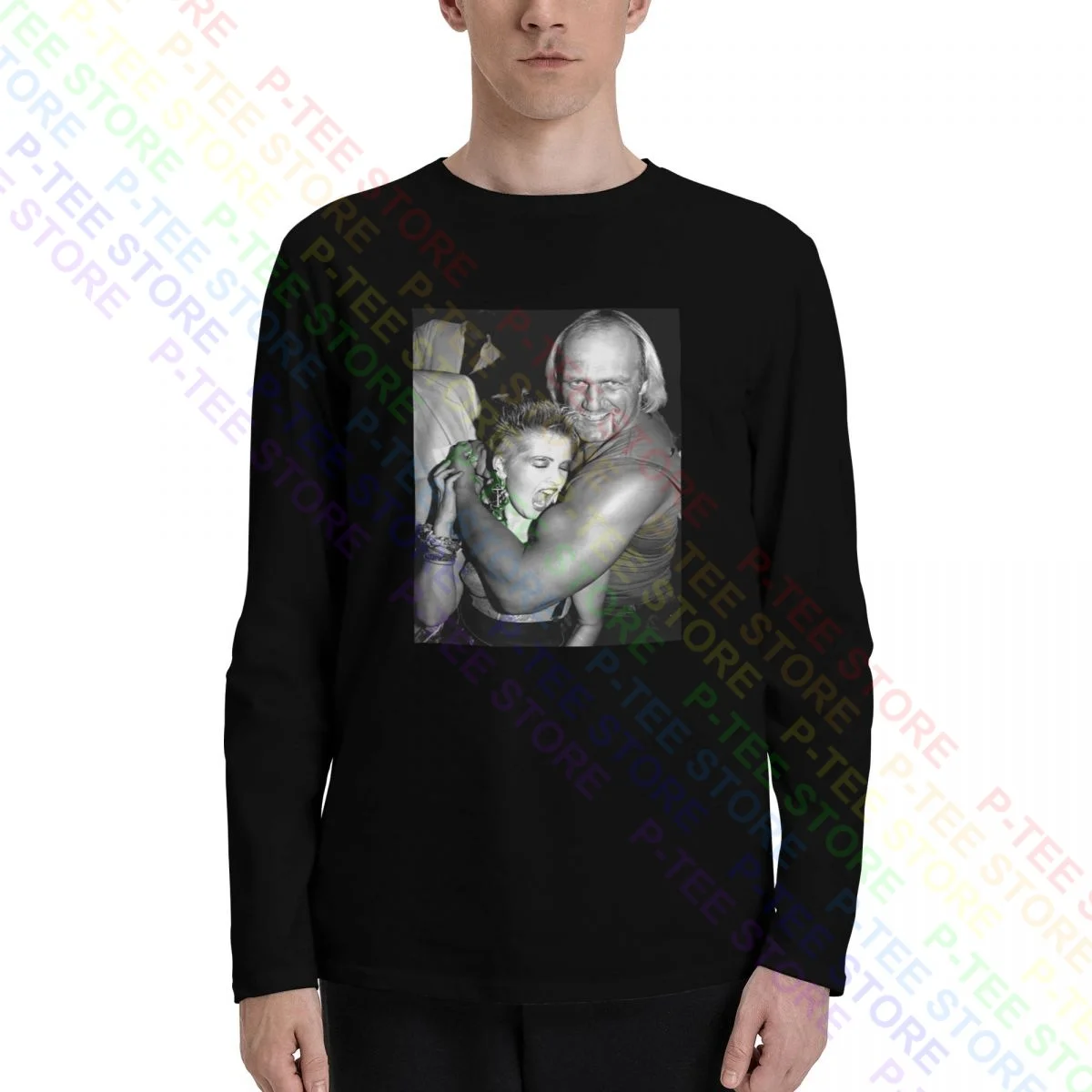 Cyndi Lauper Hulk Hogan 80S T-Shirt A Maniche Lunghe T-Shirt Tee Soft Print Vintage Migliore Qualità