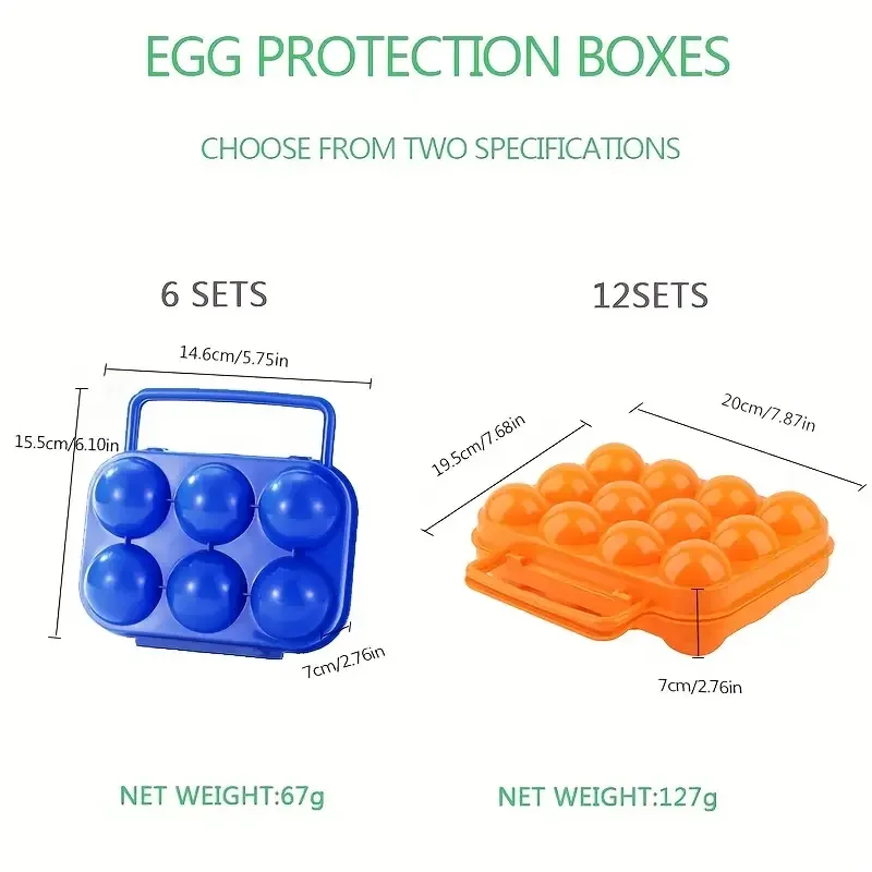 Portable 6/12 Grid Egg Storage Box for Outdoor Picnic, BBQ, and Camping Keep Your Eggs Safe and Fresh Kitchen Tools 6