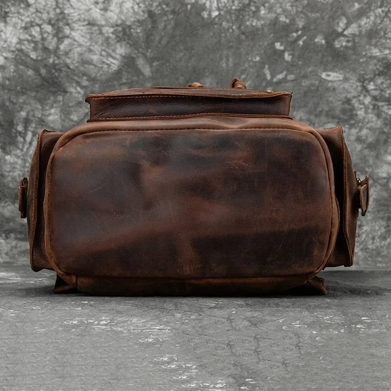 Genuine Leather Laptop Backpack for Men 17 Inch