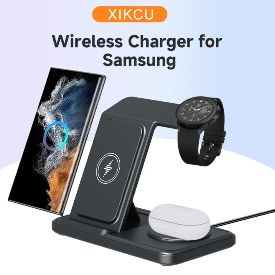 แท่นชาร์จไร้สายพับได้ 3 in 1 สำหรับ Samsung