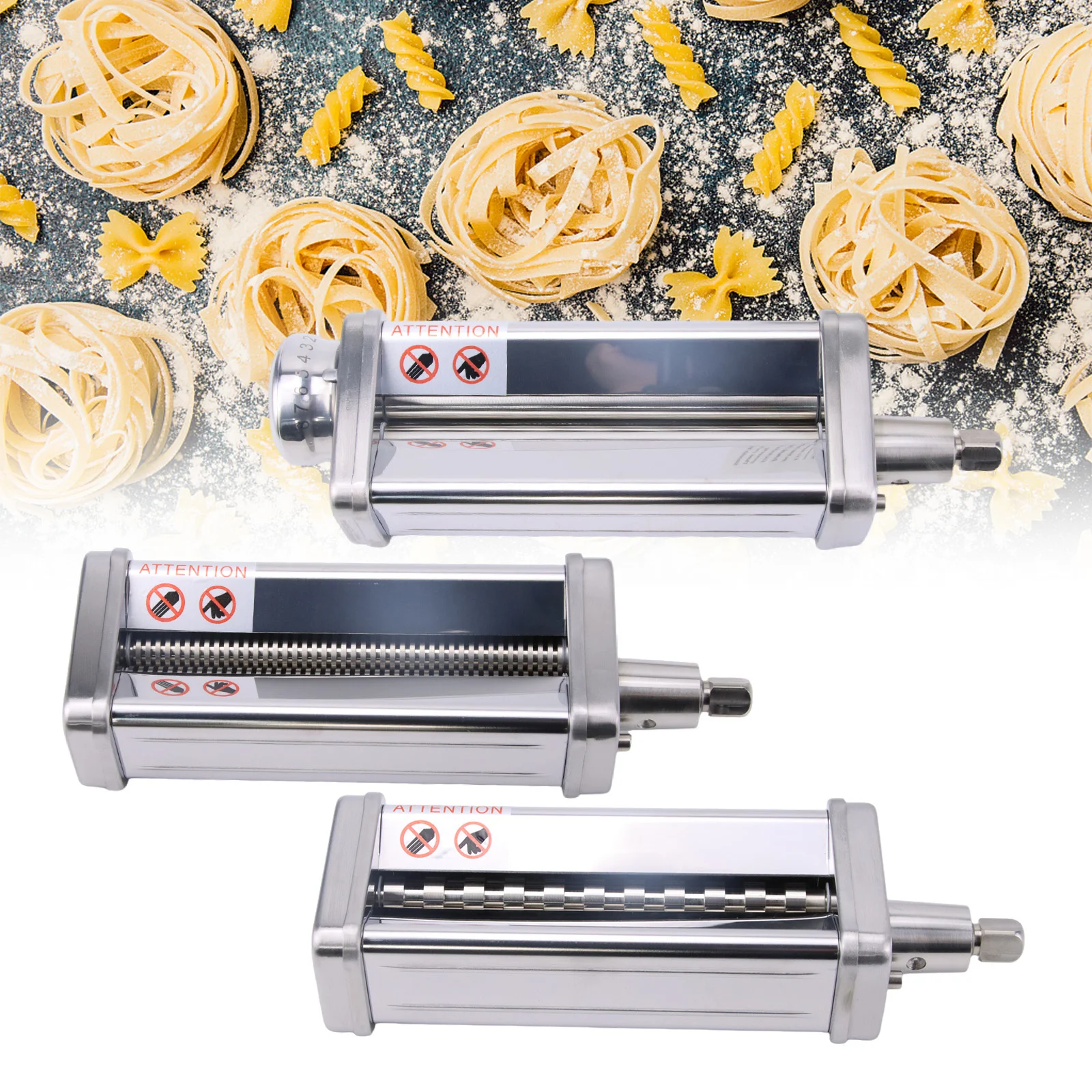 Metal Noodles Maker Spare Part Pasta Roller Attachment Spaghetti Cutter  Attachment Dough Cutter Stainless Steel Material 