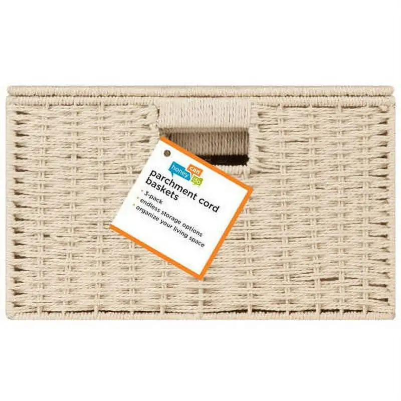 

Can Do 3-Piece Paper Rope Cord Basket Set, Natural, Beige