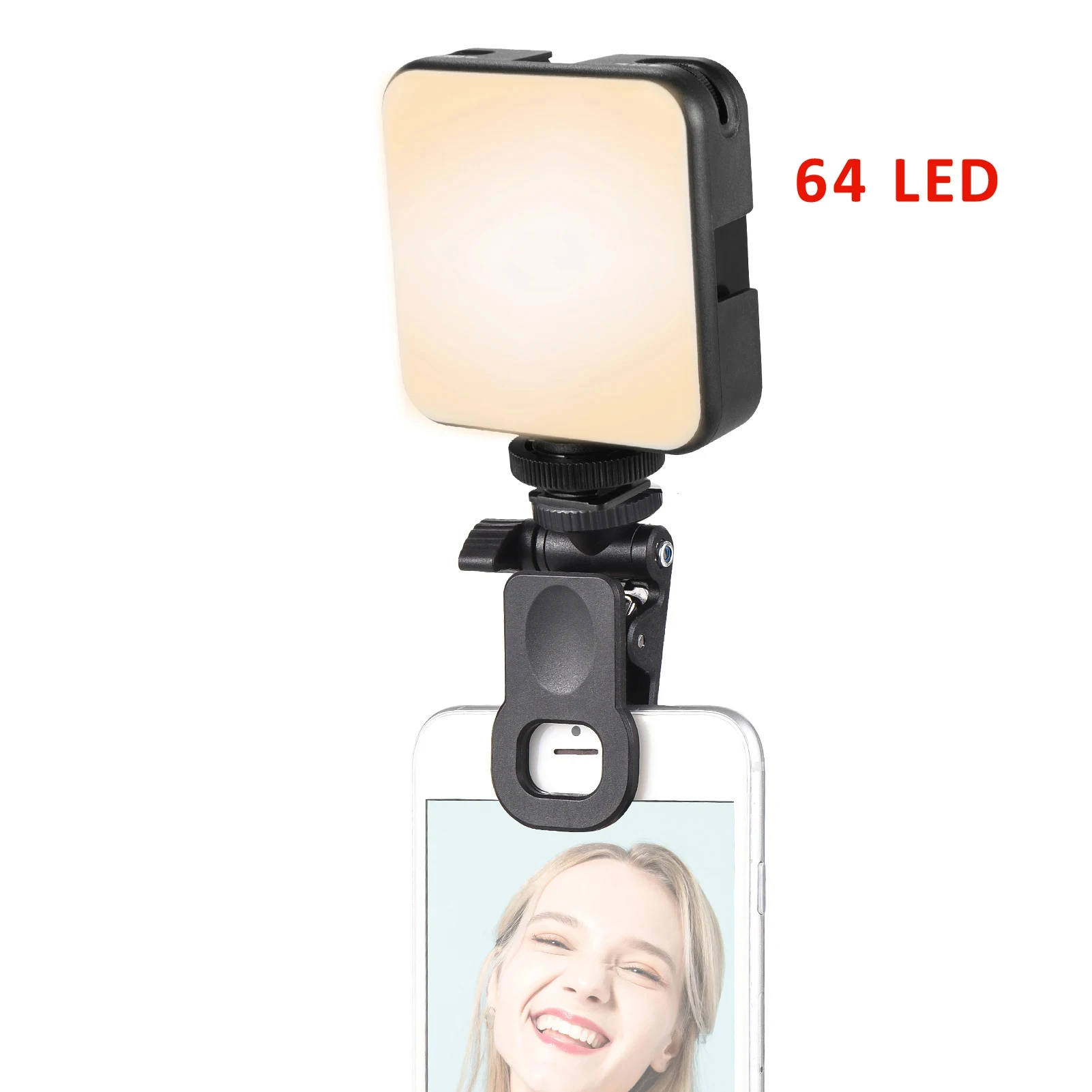 Mini luz LED con Clip para teléfono móvil, 120 LED, 2500K-9000K, con  batería, para iPhone, Samsung, Huawei, Xiaomi