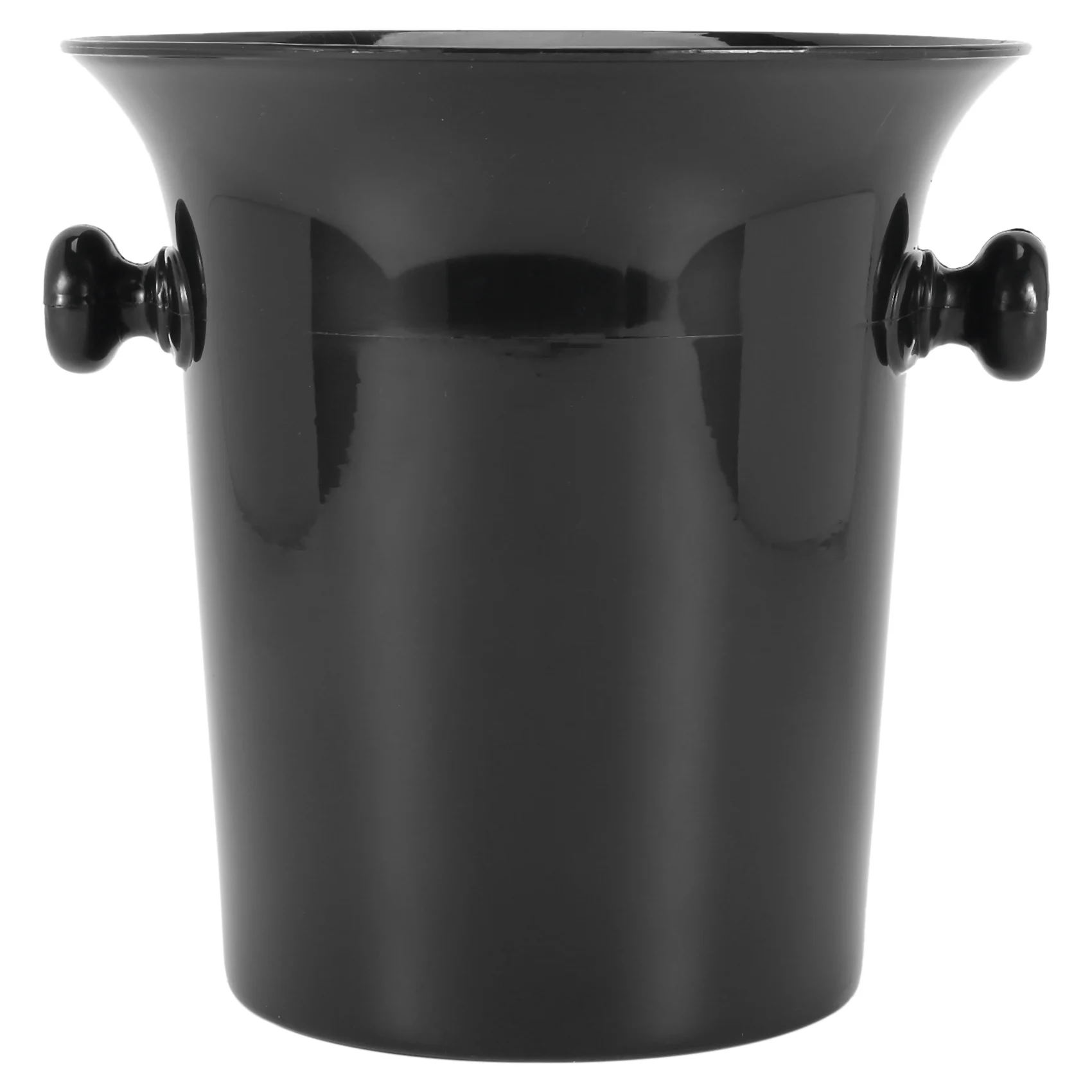 

Wine Dump Black Plastic Wine Spittoon - Standard Size with Black Funnel Champagne Bucket