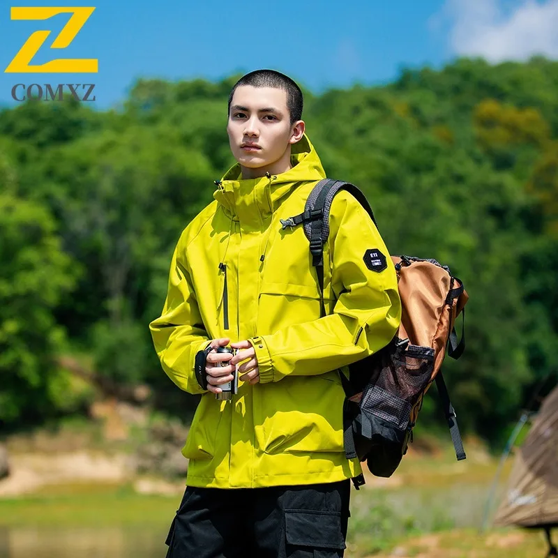 Men's Korean Style Hooded Workwear Jacket Windproof Waterproof Mountain Outdoor Parka with Multi-Pockets Many Color Options 2025