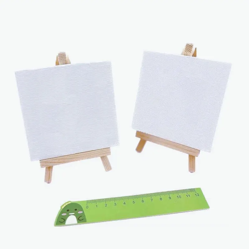 12 Sets Mini Easels with Canvas Boards Small Easel Stands with Canvas  Panels for Kids Students Adults Painting Canvases - AliExpress