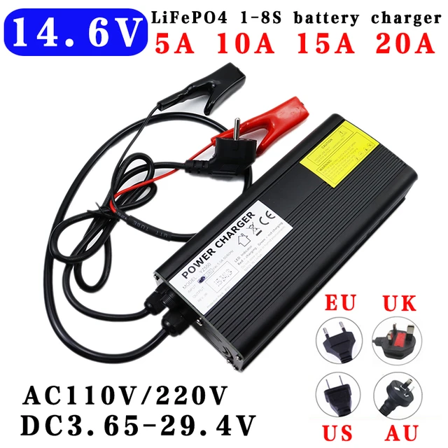 29.2v 10a 15a 30a Smart Fast Lifepo4lithium Battery Charger For