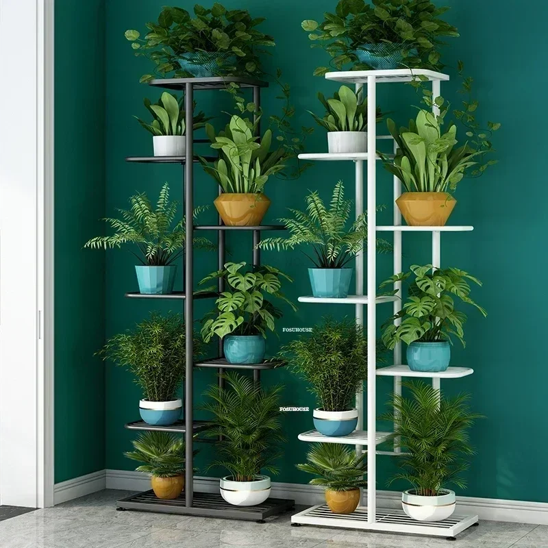 Nordic Iron Home Plant Shelves Indoor Flowerpot Shelf Multi-layer Succulent Stand for Flowers Living Room Display Storage Rack