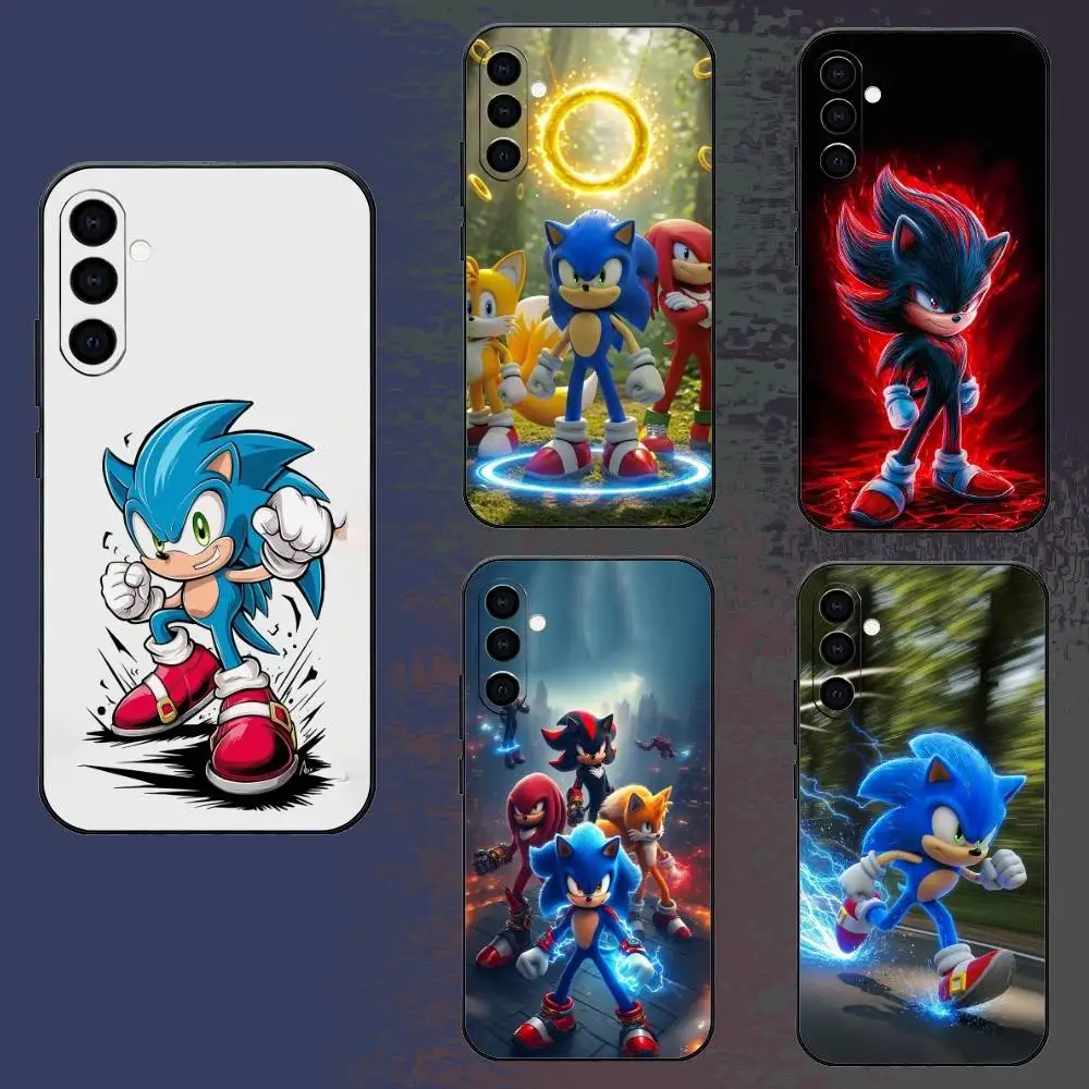 Sonic-Inspired Soft Black Phone Case - Stylish Wallpaper Design